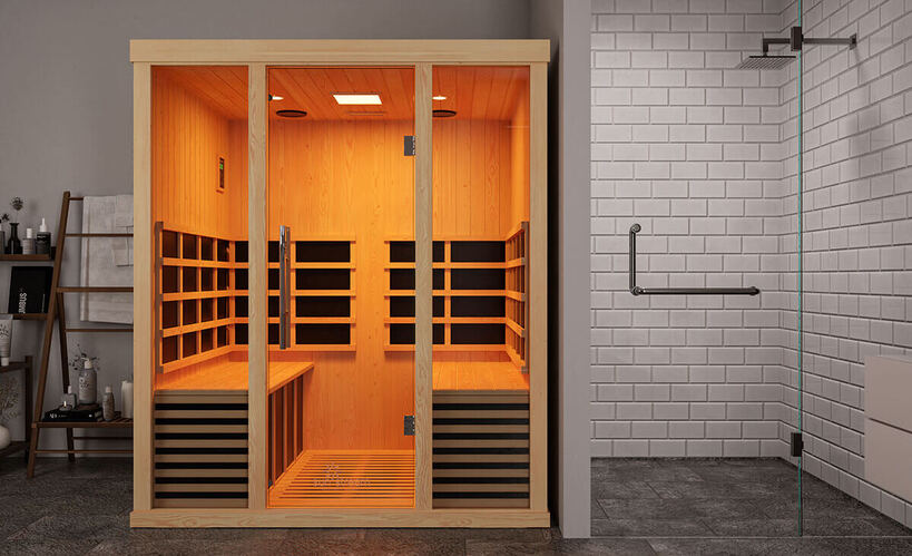 4 Person Infrared Sauna for Australian Homes by Sun Stream Premium 4 person infrared sauna installed in an Australian home, providing spacious comfort and full-spectrum wellness benefits.
