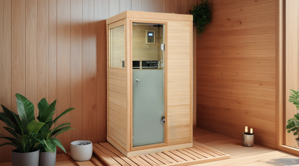 Space-Saving Infrared Sauna – Evolve Mini by Sun Stream Small infrared sauna for apartments and tight spaces, Sun Stream Evolve Mini sauna